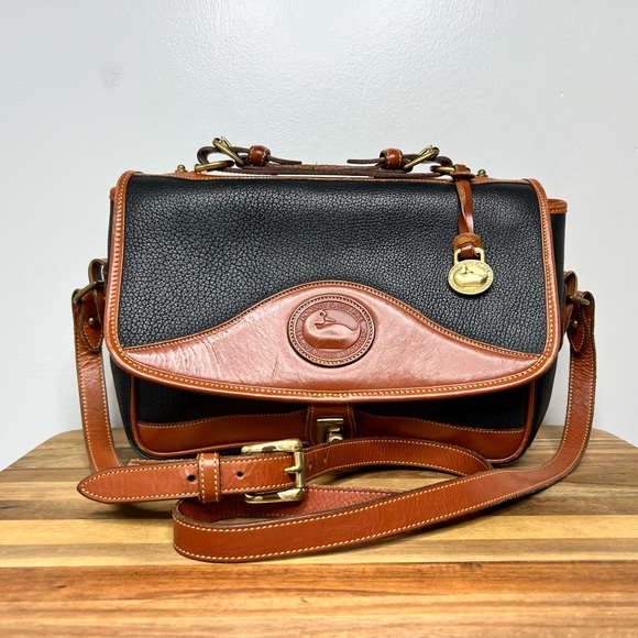 Dooney & Bourke Handbags - Vintage Dooney & Bourke AWL Large Carrier/Messenger Satchel.